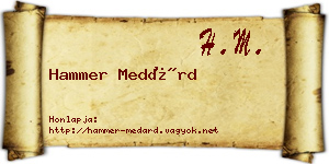 Hammer Medárd névjegykártya